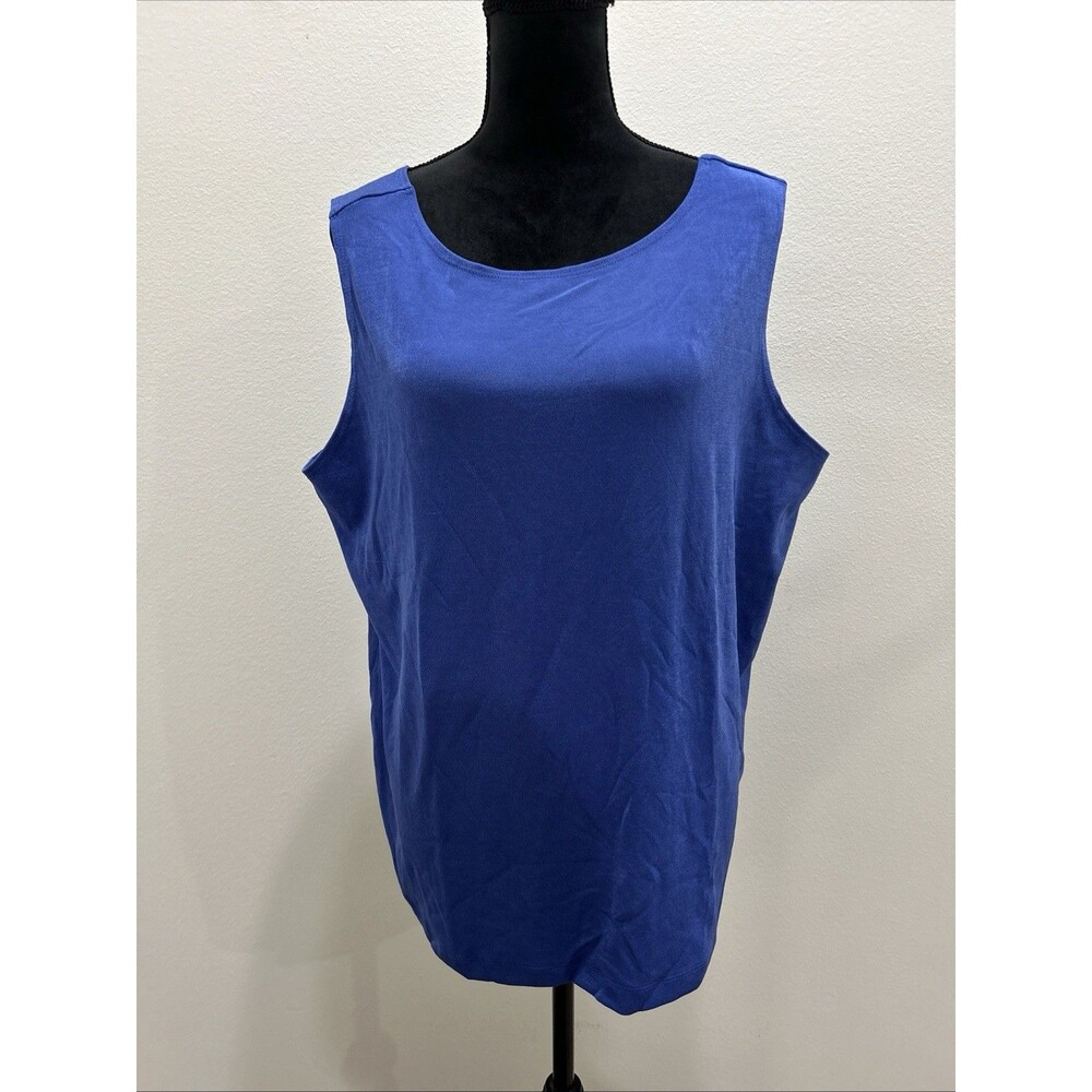 Chicos Travelers NWT Sz 4 US Sz 20/22 Royal Blue Tank Scoop Neck